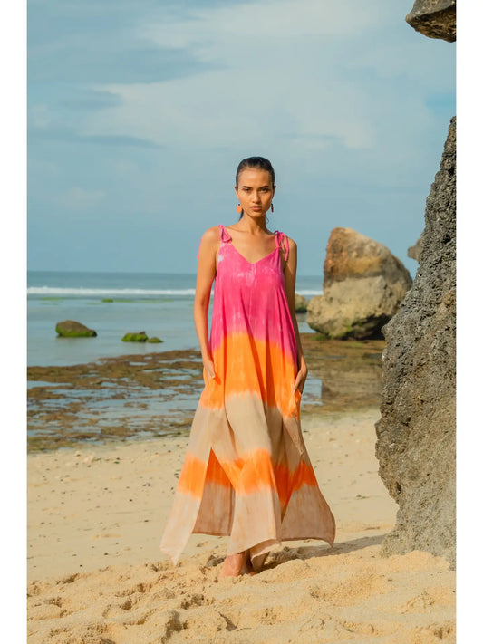 Ombré Striped Maxi Dress