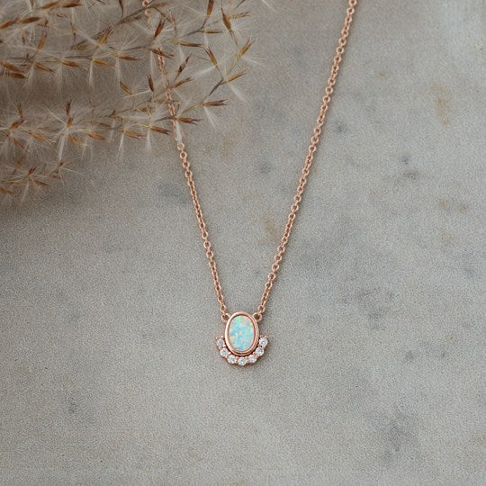 Madame Necklace | White Opal