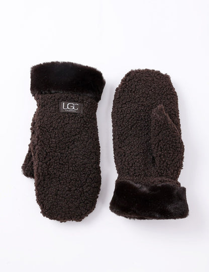 Sherpa + Faux Fur Mittens
