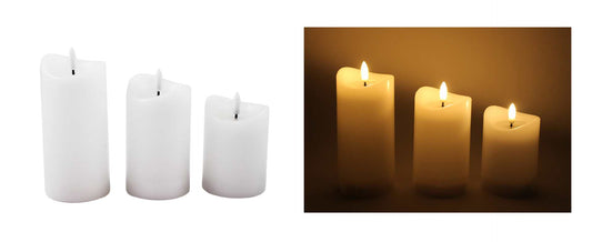 Wet Look Flameless Candle | Set of 3