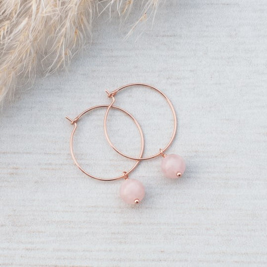 Bellamy Hoops | Rose Quartz