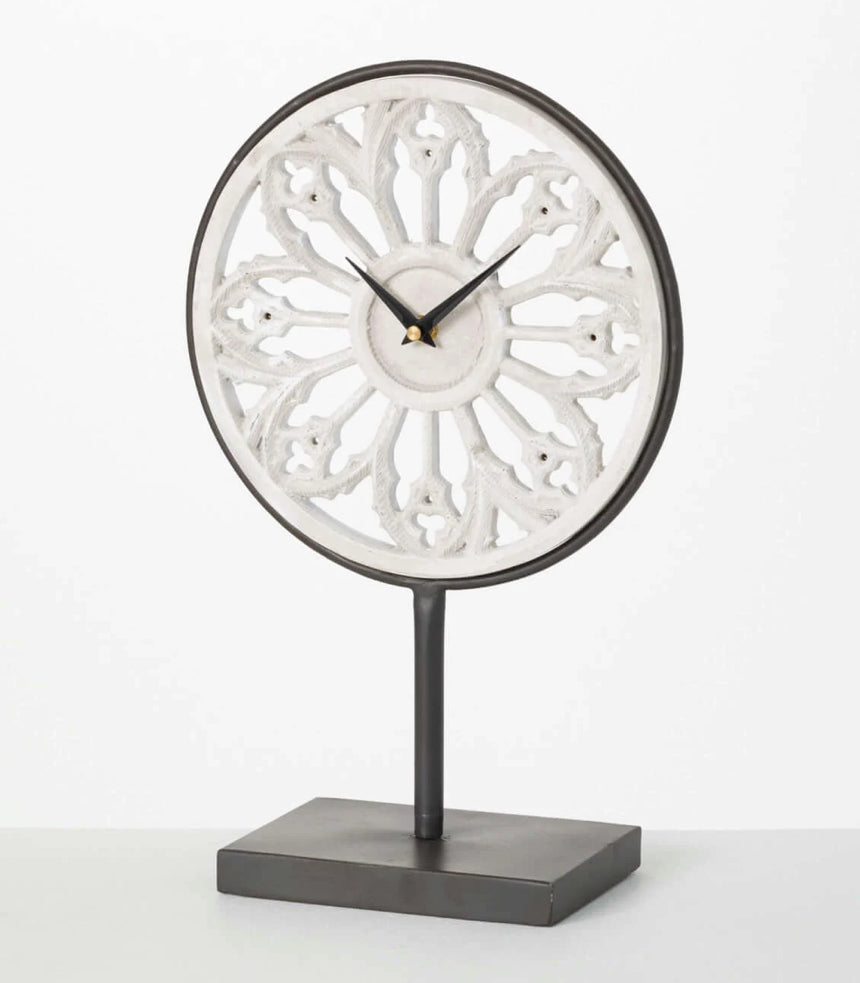 Wood Medallion Standing Clock