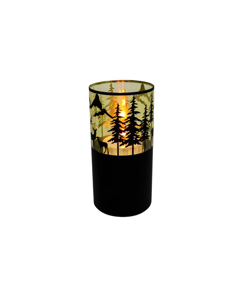 Winter Scene Flickering LED Candle