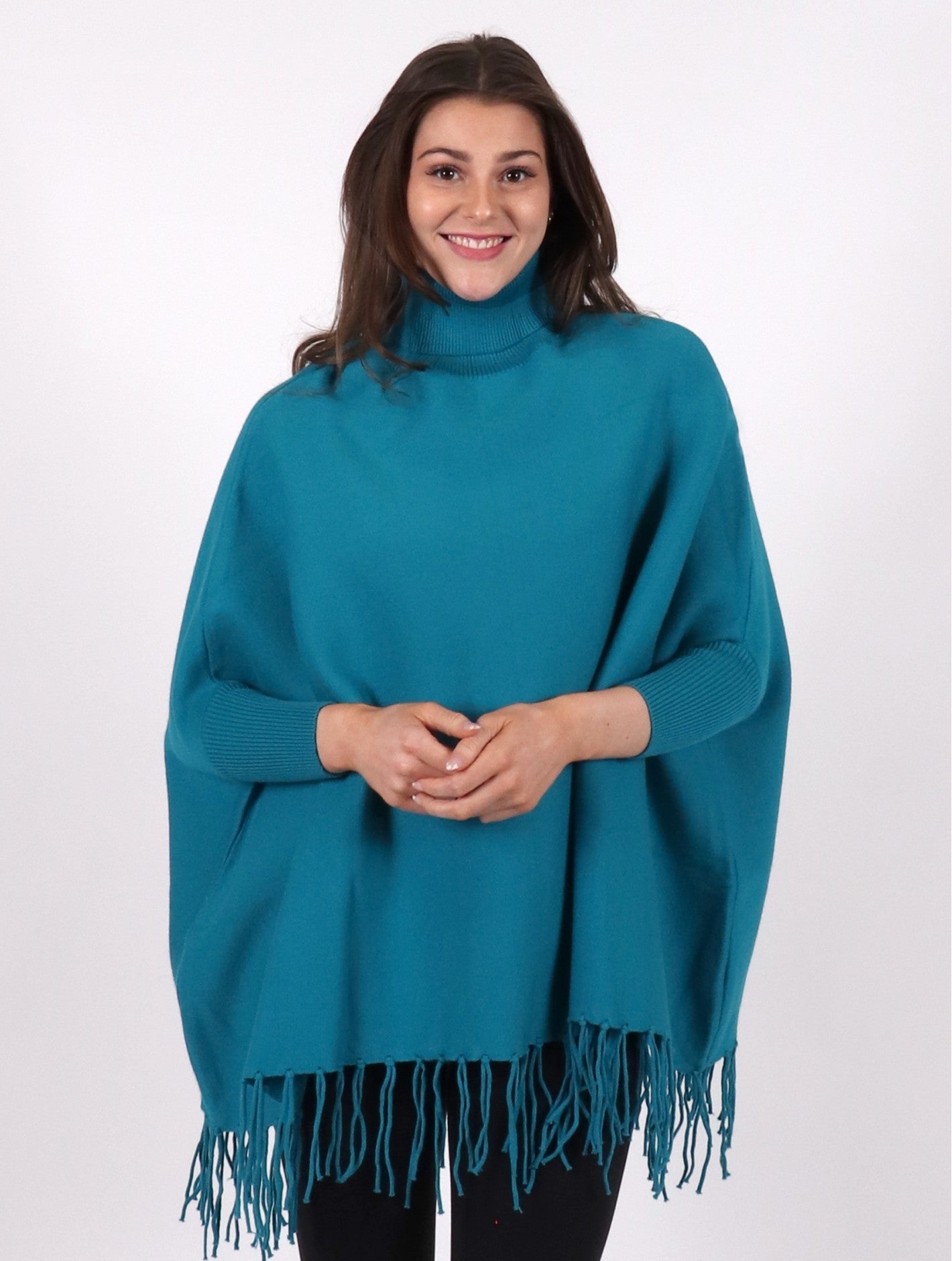 Turtleneck Poncho w/ Comfy Sleeves