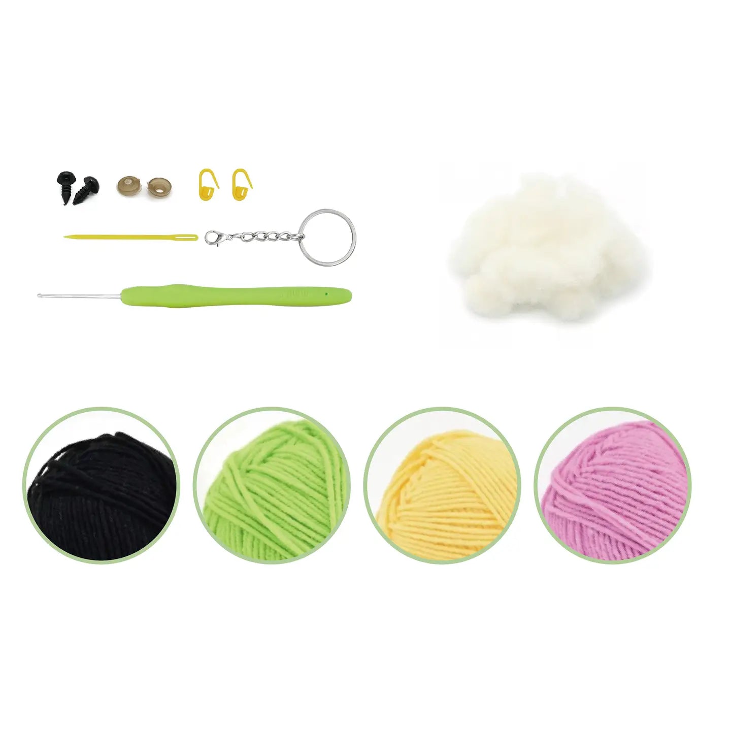 Happy Pineapple Keychain DIY Crochet Kit