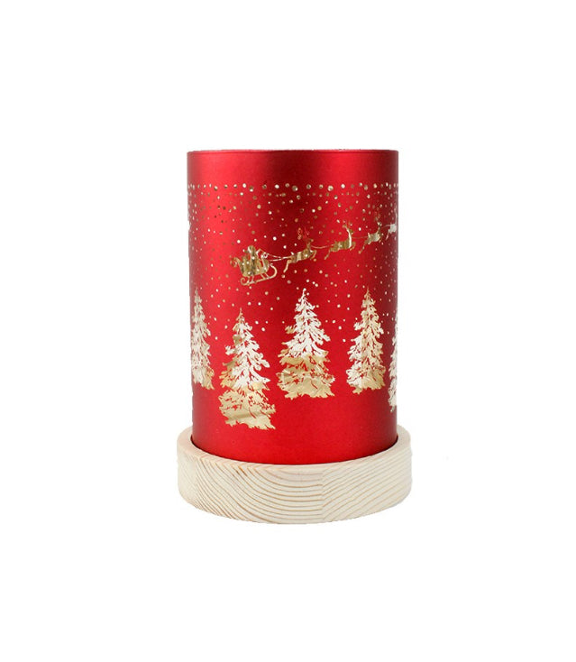 Red LED Santa Sleigh Lantern