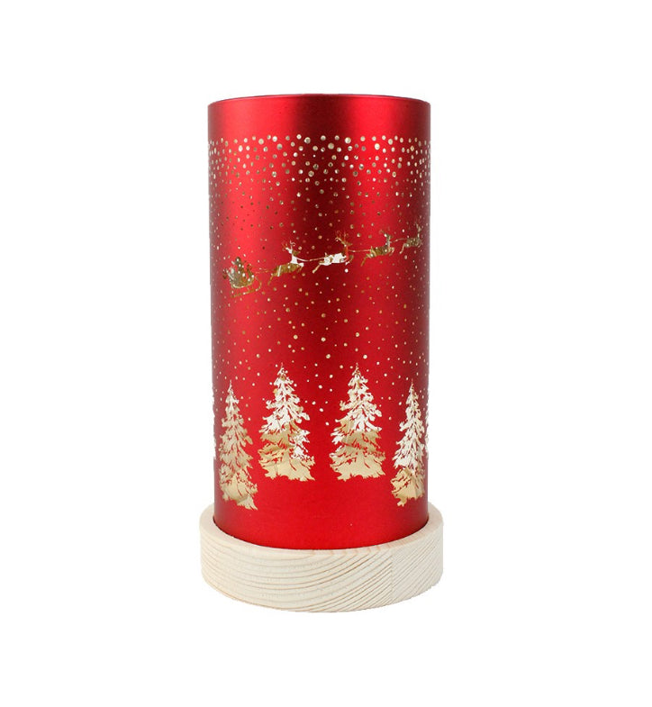 Red LED Santa Sleigh Lantern