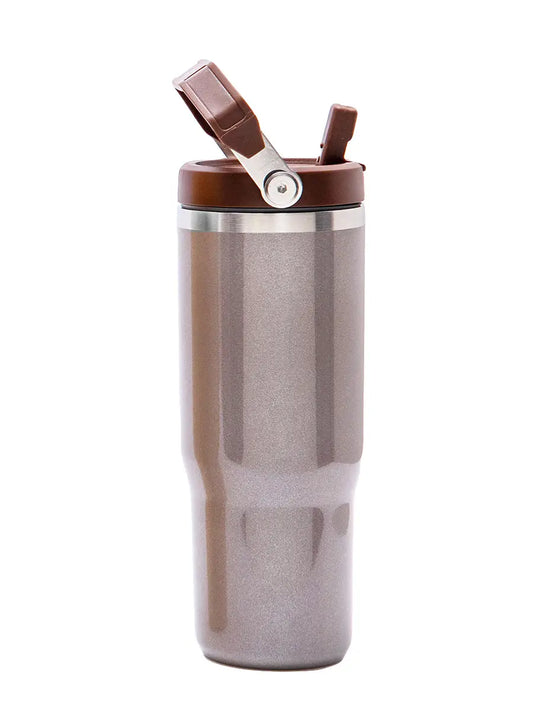 30oz Stainless Steel Pearl Flip Straw Tumbler