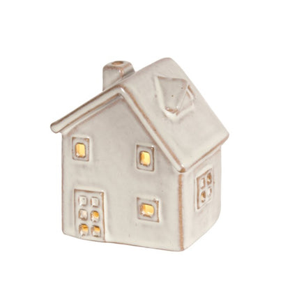 White Stoneware LED House