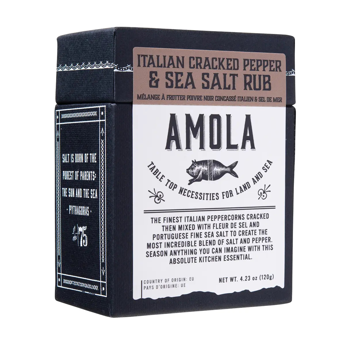 Amola Salts | Italian Cracked Pepper + Sea Salt Rub