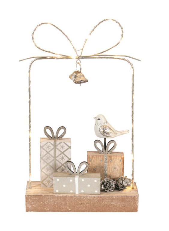 Silver LED Gift Table Decor