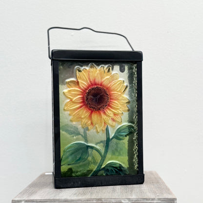 Solar LED Glass Flower Lantern