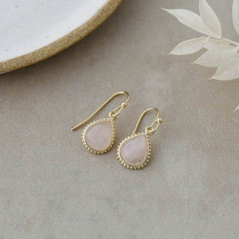 Paris Earrings | Rose Quartz