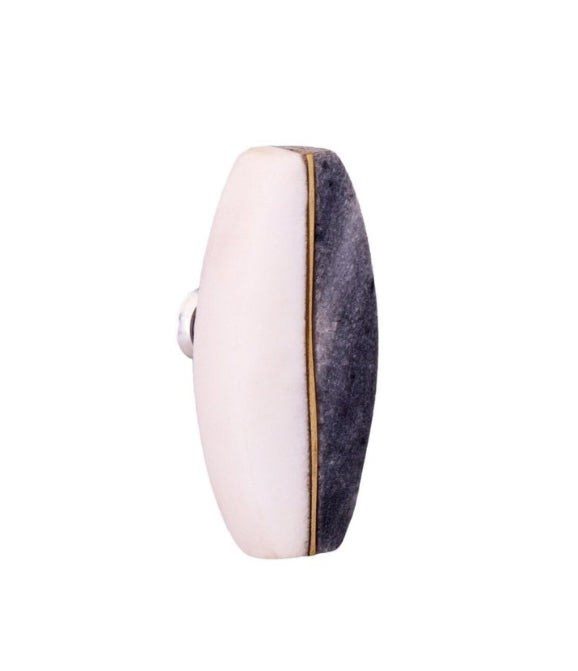White.Black Marble & Brass Knob
