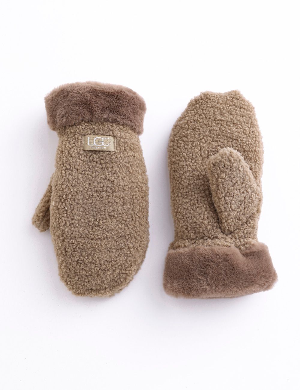 Sherpa + Faux Fur Mittens
