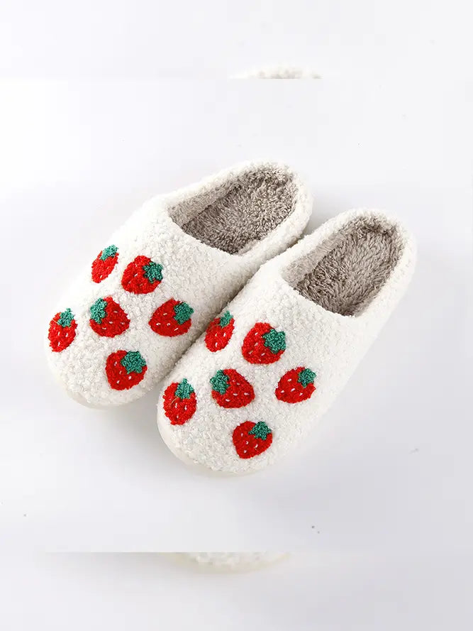 Strawberry Fleece Slippers