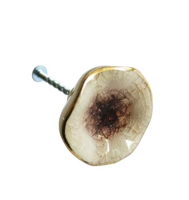 Poppy Flower Ceramic Knob