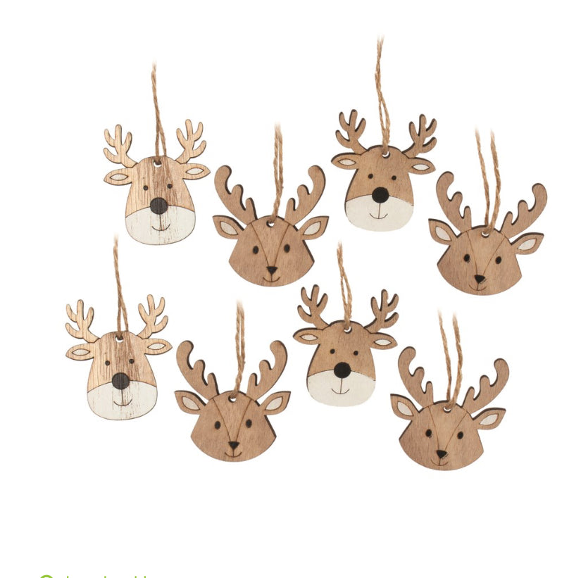 Deer Face Ornament | Set of 8