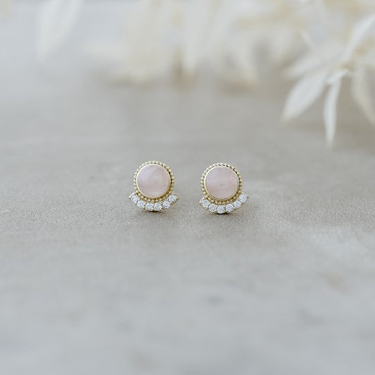 Admiration Studs | Rose Quartz