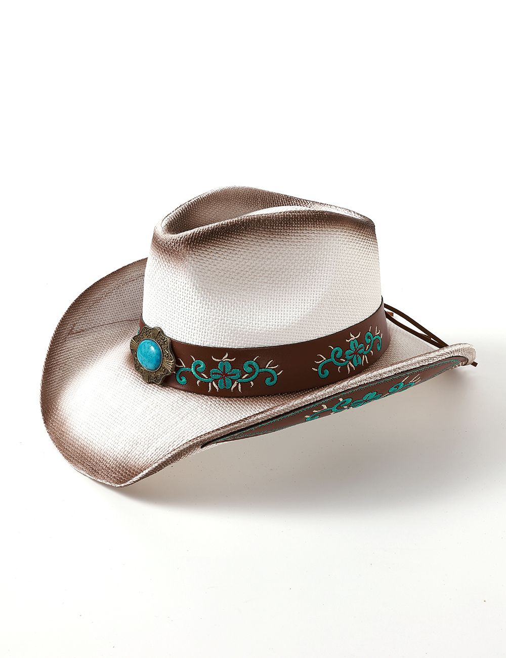 Cowboy Hat w/ Teal Embellishments