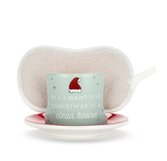 All I Want for Christmas Soap Dish w/ Sponge