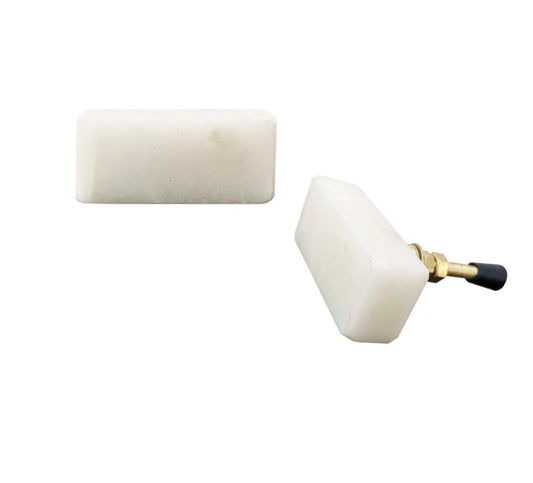 Cream Rectangular Stone Knob