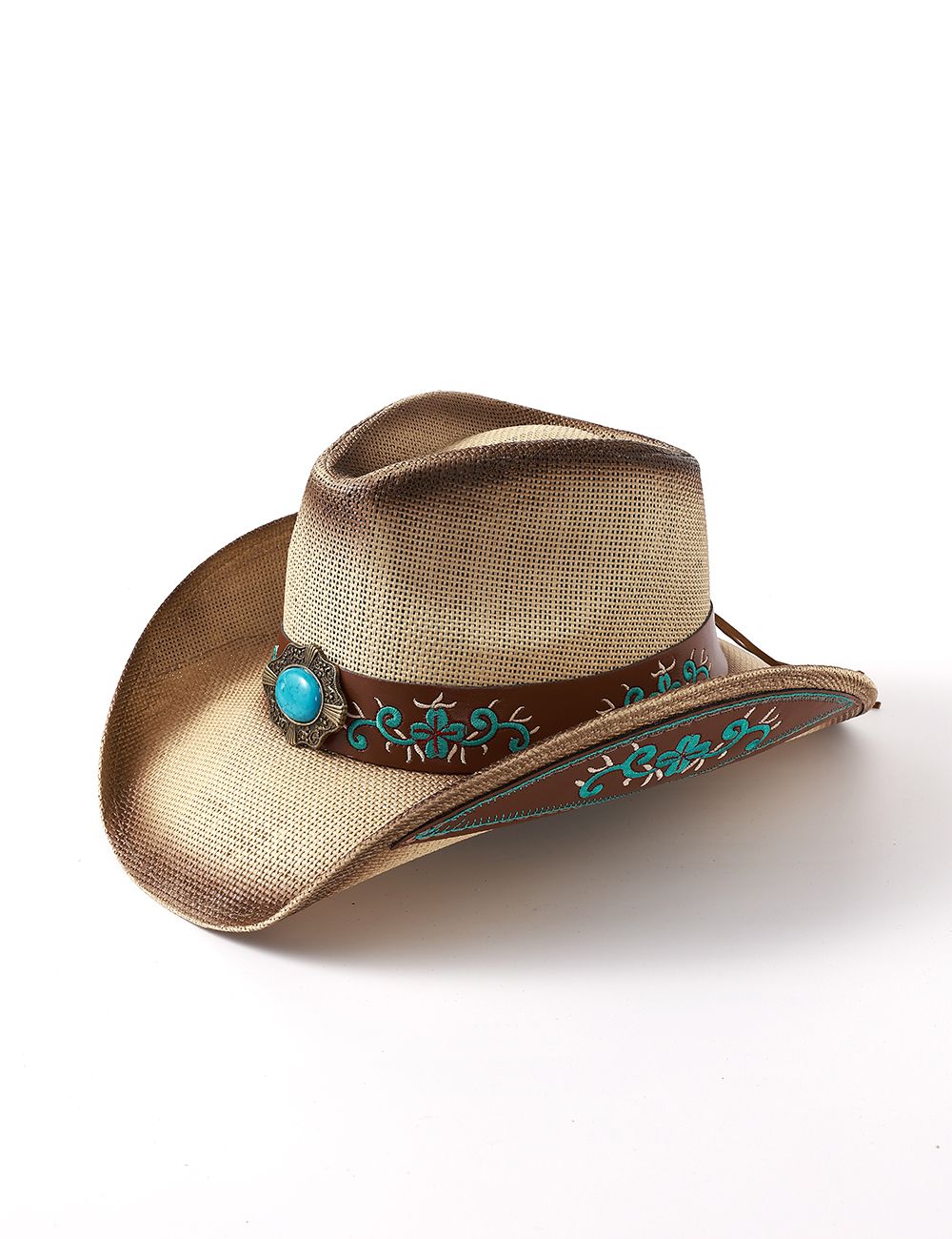 Cowboy Hat w/ Teal Embellishments
