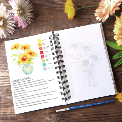 Blooms & Bouquets Colour Watercolour Workbook