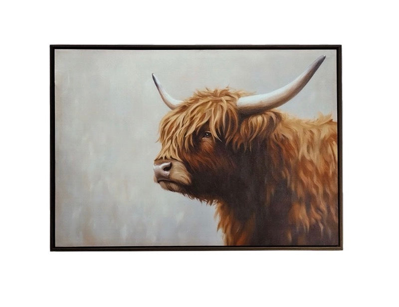 Misty Highland Cow Framed Wall Art