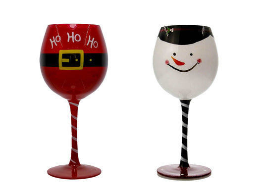 Christmas Stemmed Wine Glass