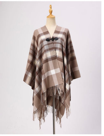 Plaid Woven Poncho