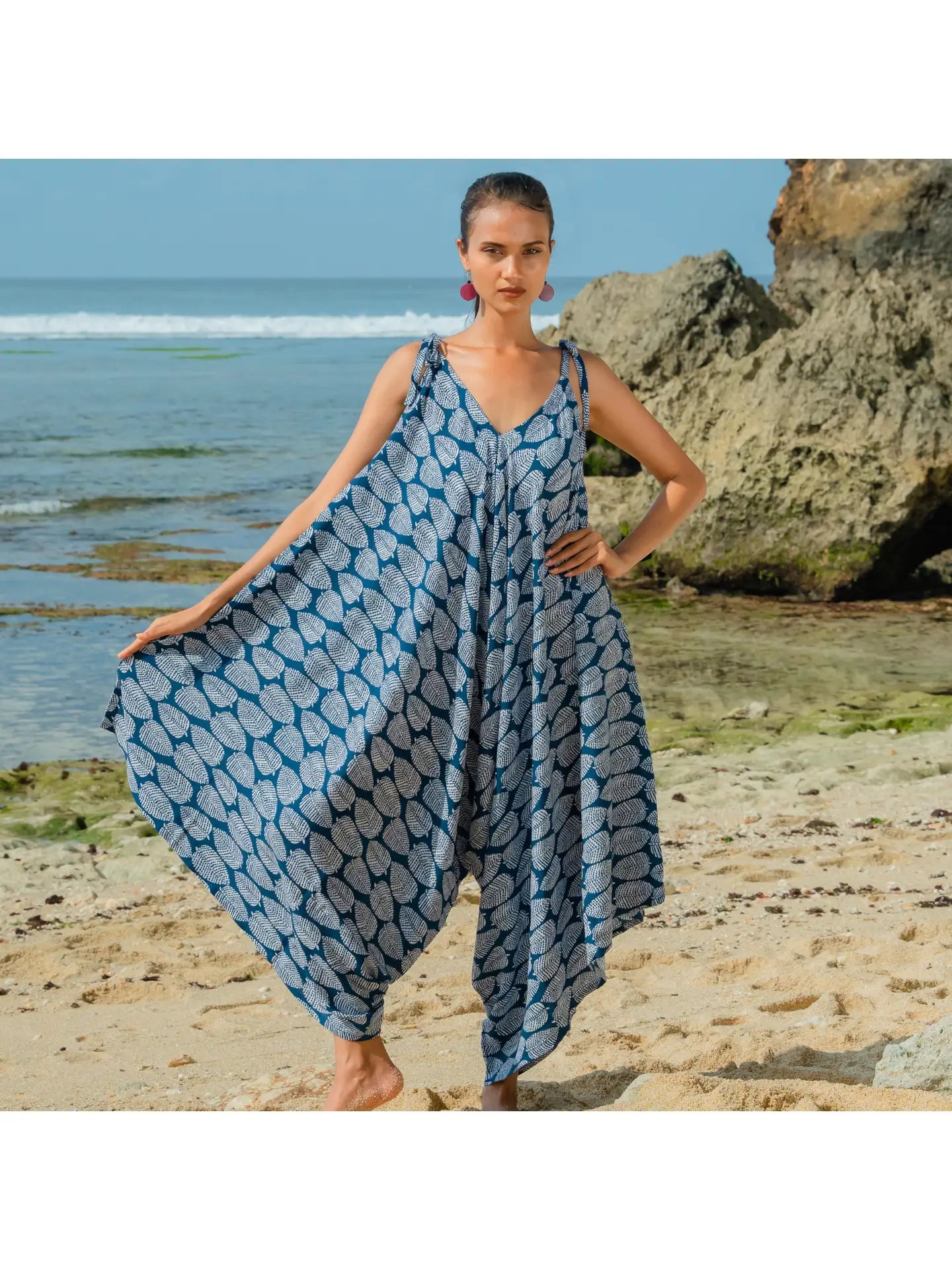 Leaf Print Romper