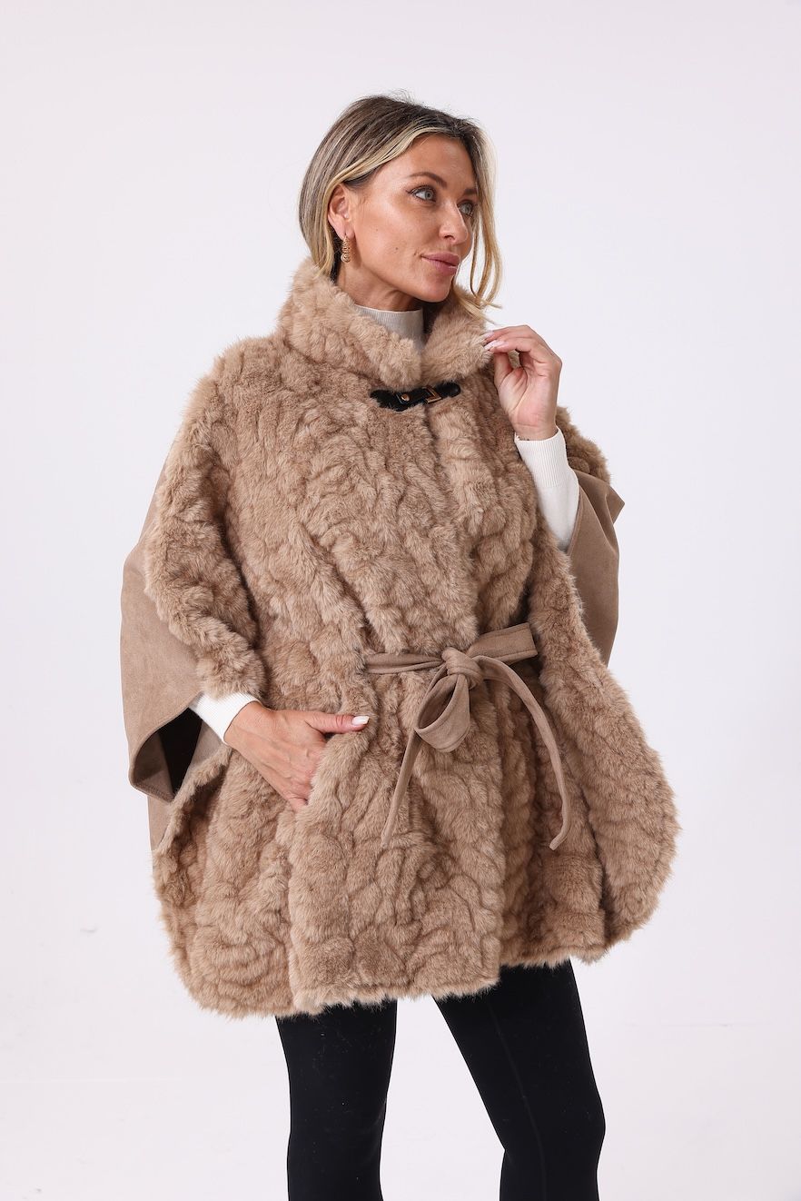 Faux Fur Fluffy Cape