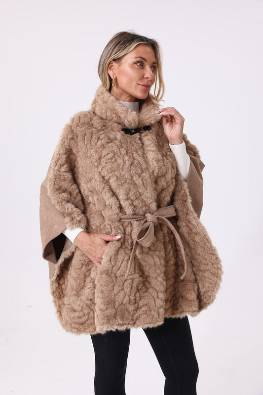 Faux Fur Fluffy Cape