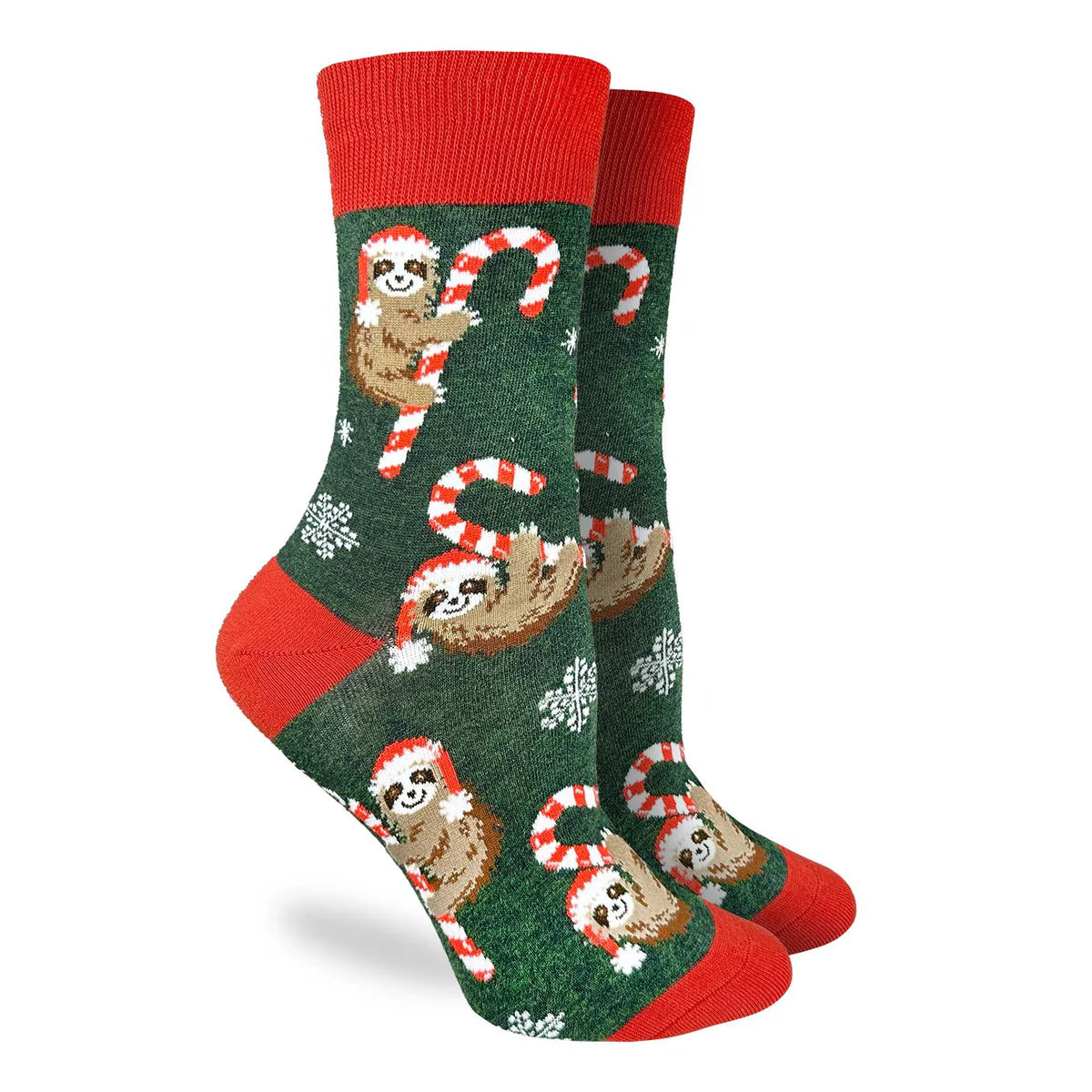 Candy Cane Sloth Socks