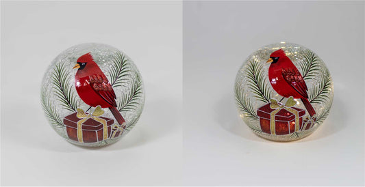 LED Glass Cardinal Globe