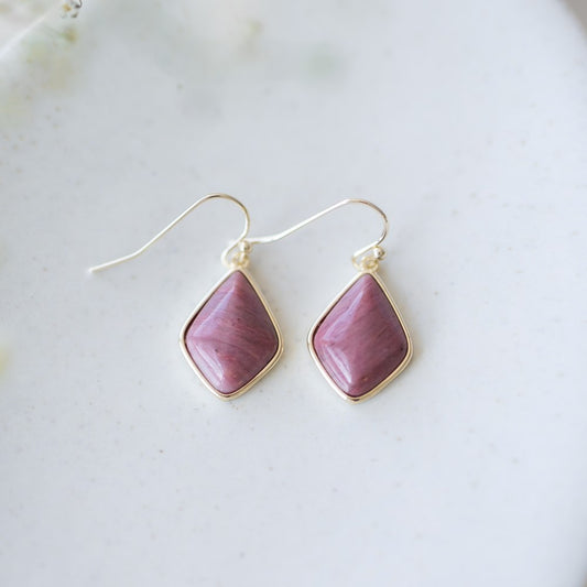 Evora Earrings | Pink Rhodonite