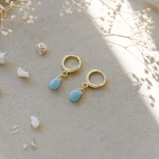 Zia Hoops | Amazonite