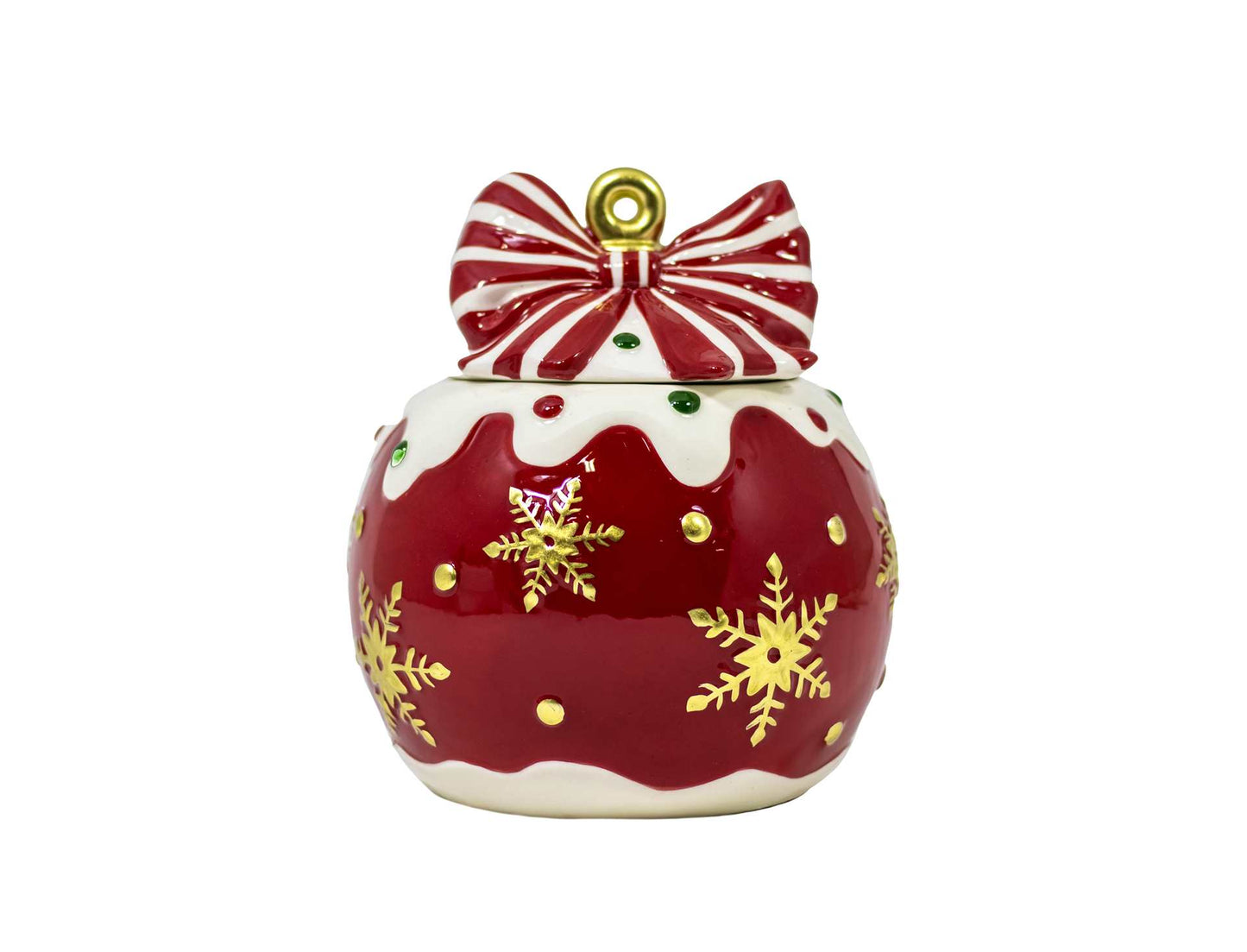 Red & White Snowflake Jar
