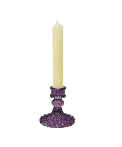 Purple Glass Candle Holder