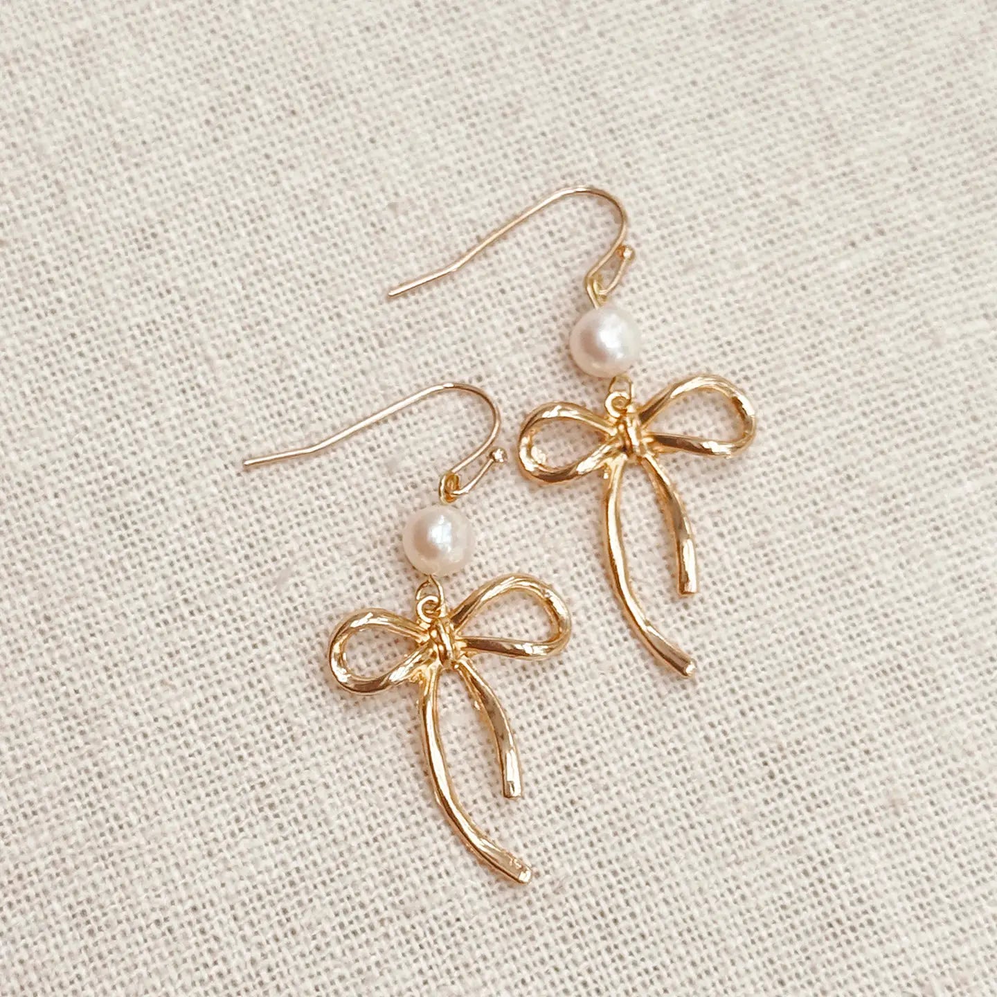 Bow Pearl Drop Earrings