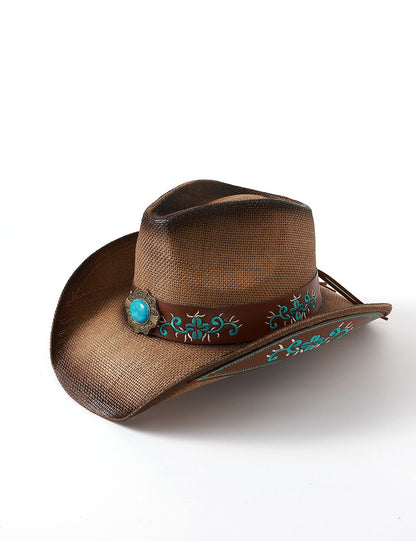 Cowboy Hat w/ Teal Embellishments
