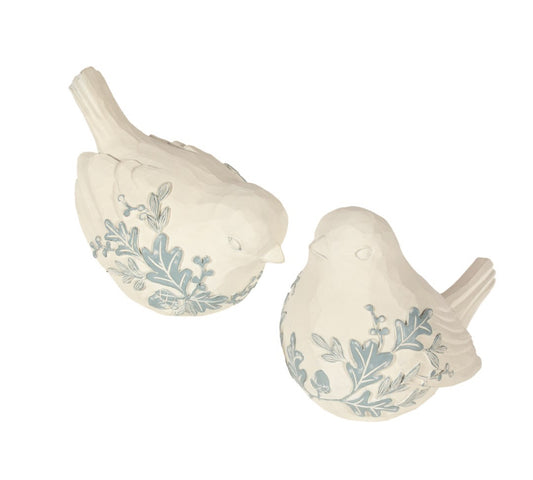 Ivory/Blue Floral Bird