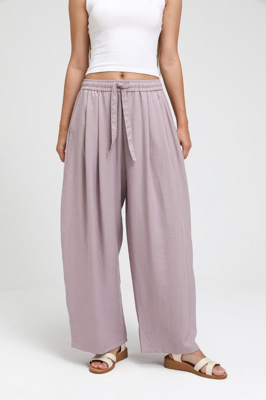 Wide Leg Linen Blend Pants