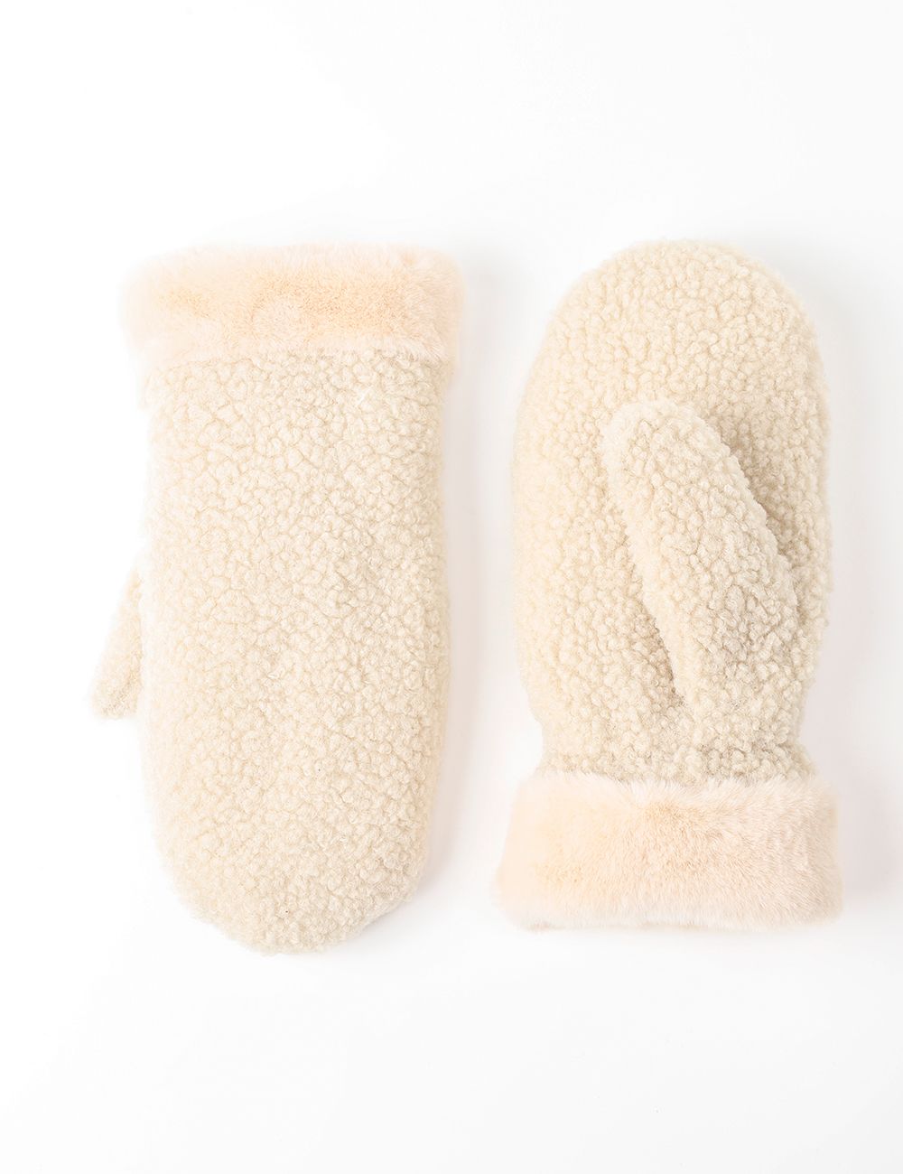 Sherpa + Faux Fur Mittens