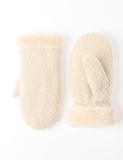 Sherpa + Faux Fur Mittens