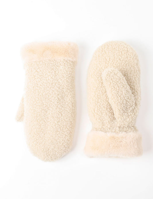Sherpa + Faux Fur Mittens