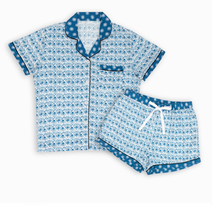 Indigo Mosaic Pajama Set