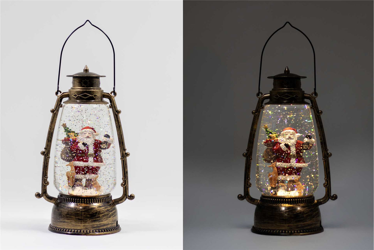 LED Lantern w/ Santa