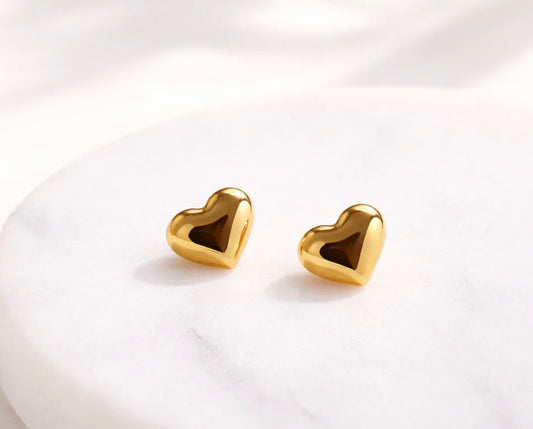 Heartstopper 18K Gold Dipped Heart Stud Earrings